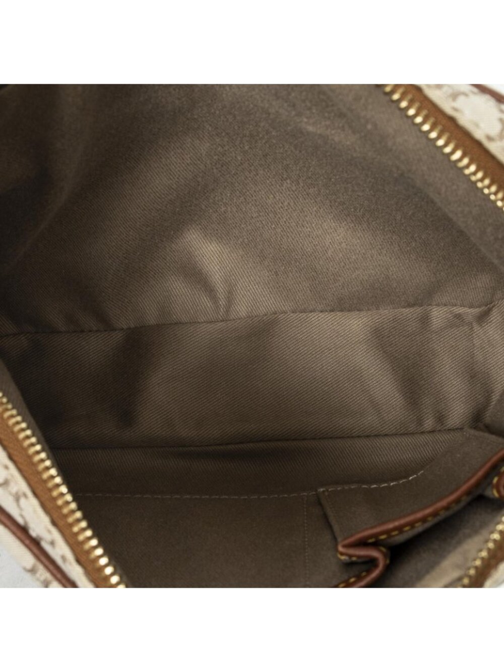 Celine Front Pocket Crossbody Beige Brown Macadam Canvas - Picture 9 of 10